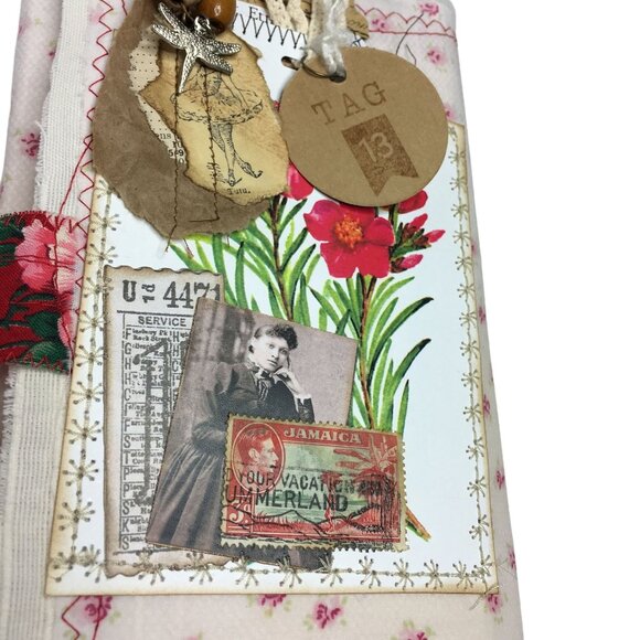 Writing Junk Journal Vintage Style Fabric Cover Diary Includes Ephemera No13 u - Picture 3 of 10